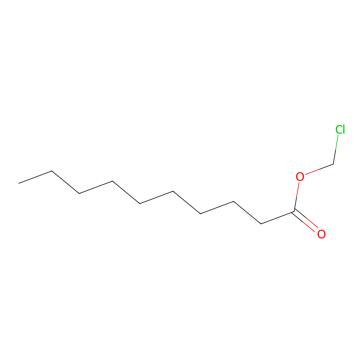 Chloromethyl decanoate molecular structure, CAS 67317-62-8