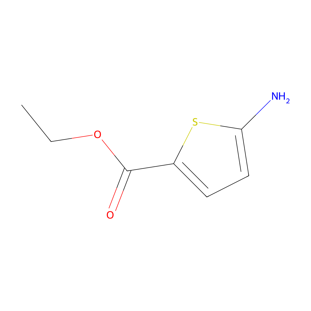 Ethyl 5-aminothiophene-2-carboxylate molecular structure, CAS 67318-11-0
