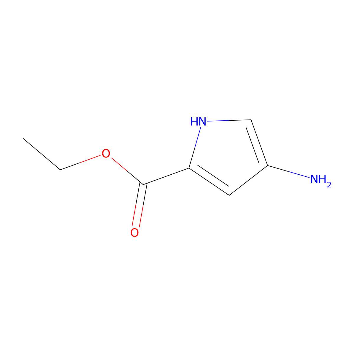 Ethyl 4-amino-1H-pyrrole-2-carboxylate molecular structure, CAS 67318-12-1