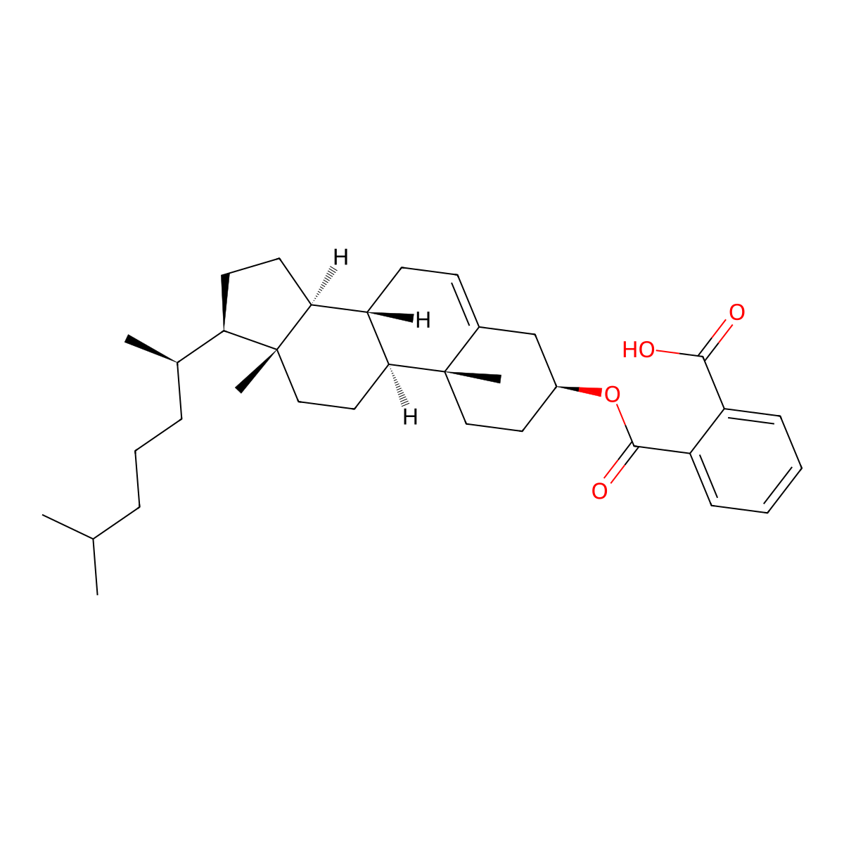 Cholesteryl hydrogen phthalate molecular structure, CAS 6732-01-0