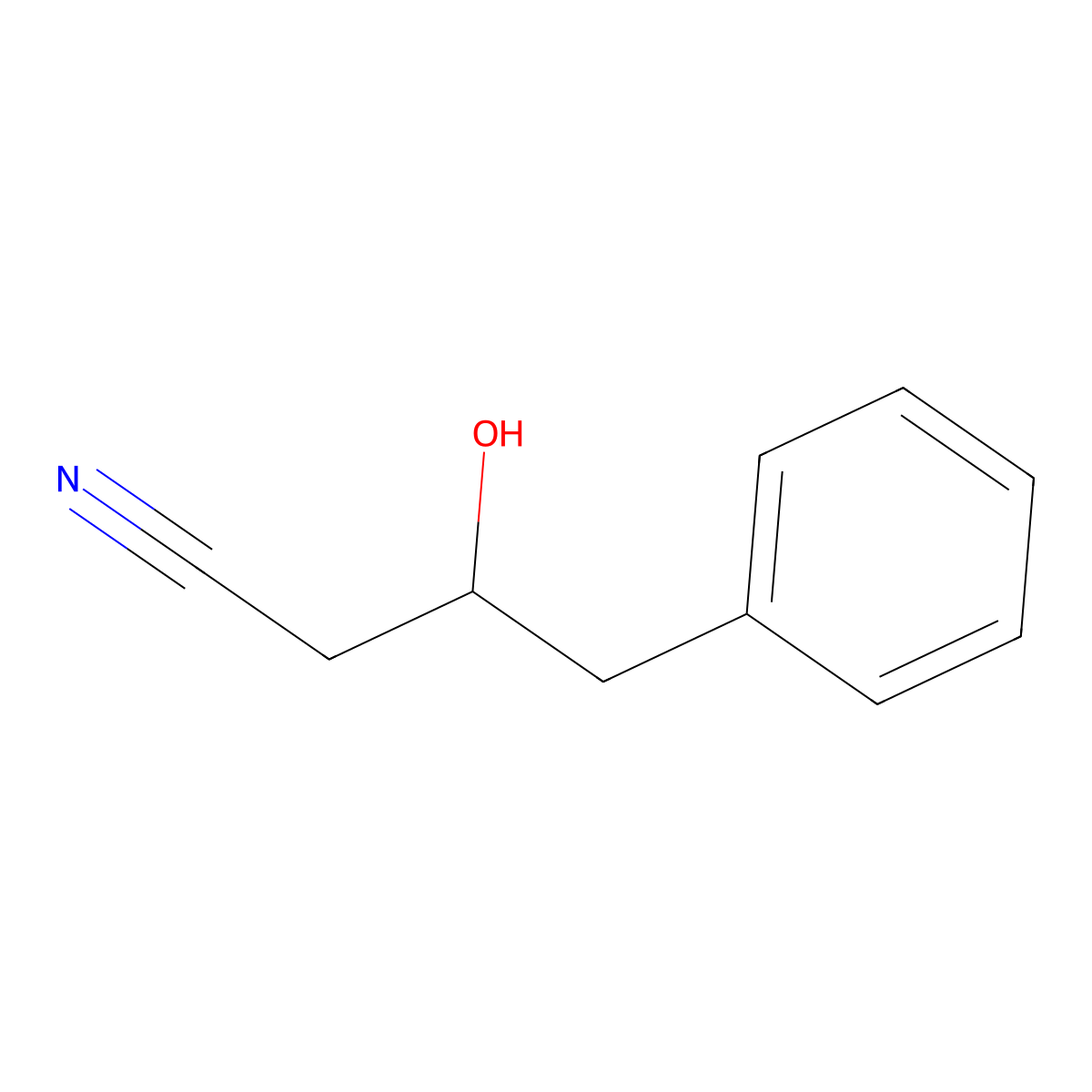 3-Hydroxy-4-phenylbutanenitrile molecular structure, CAS 6732-41-8