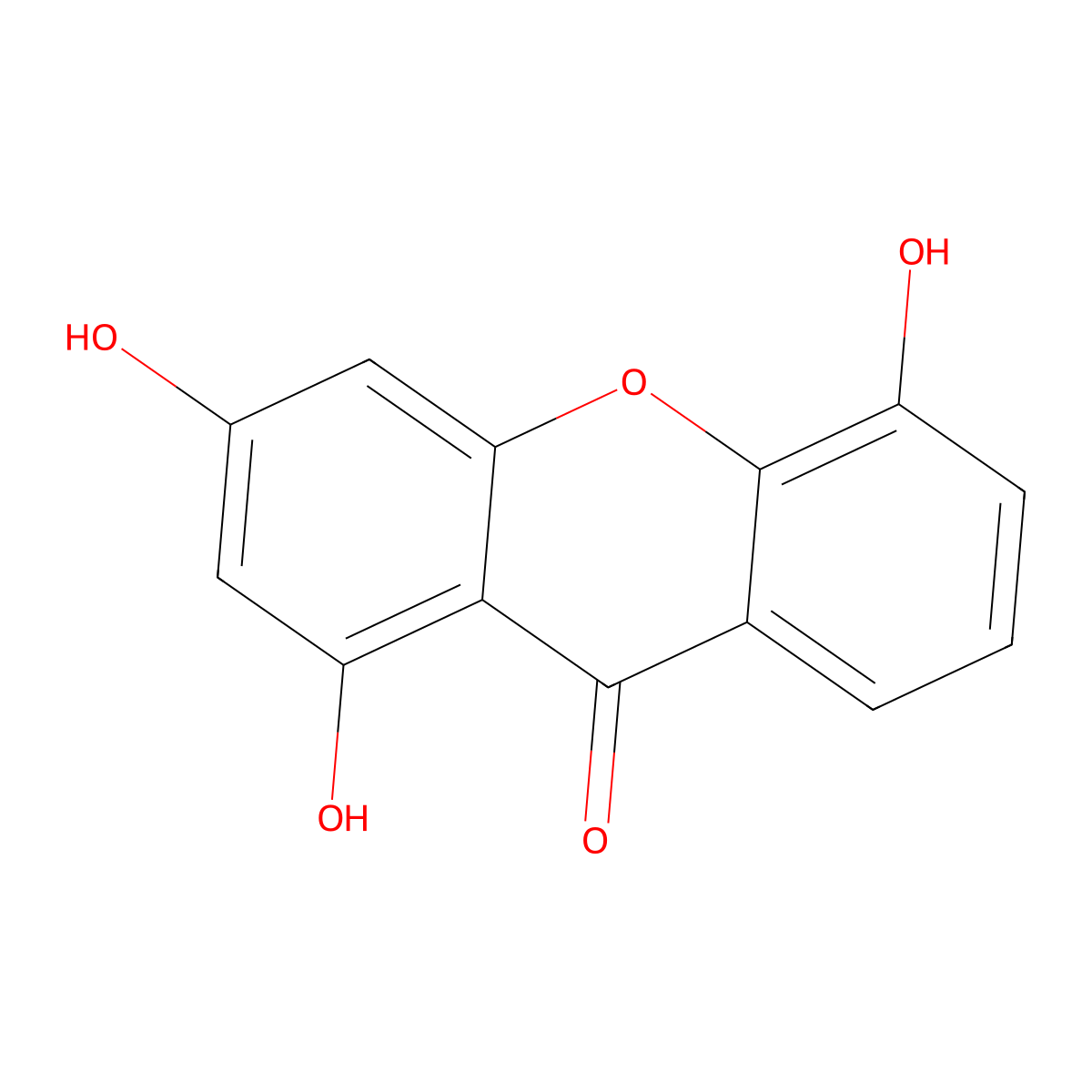 1,3,5-Trihydroxyxanthone molecular structure, CAS 6732-85-0