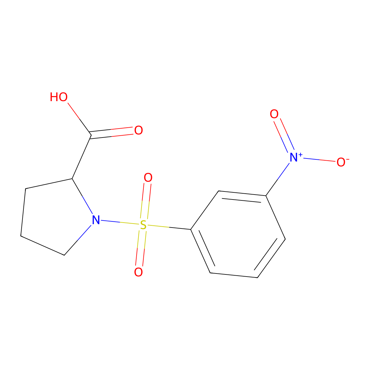 1-(3-Nitrobenzenesulfonyl)pyrrolidine-2-carboxylic acid molecular structure, CAS 67320-37-0
