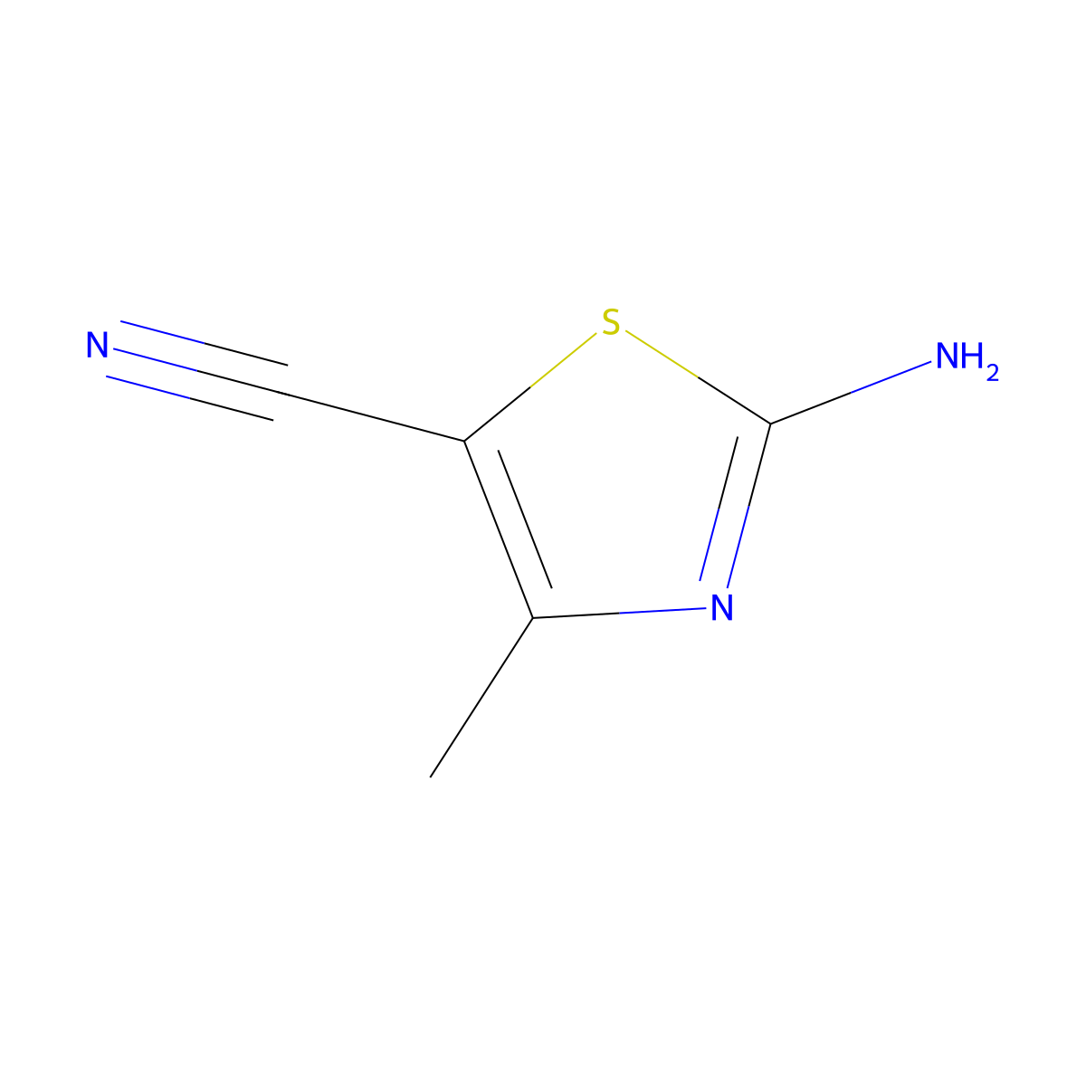 2-Amino-4-methyl-1,3-thiazole-5-carbonitrile molecular structure, CAS 67322-84-3