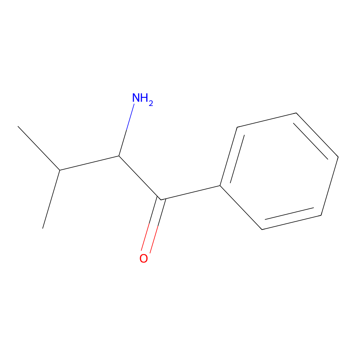 2-Amino-3-methyl-1-phenylbutan-1-one molecular structure, CAS 67323-53-9