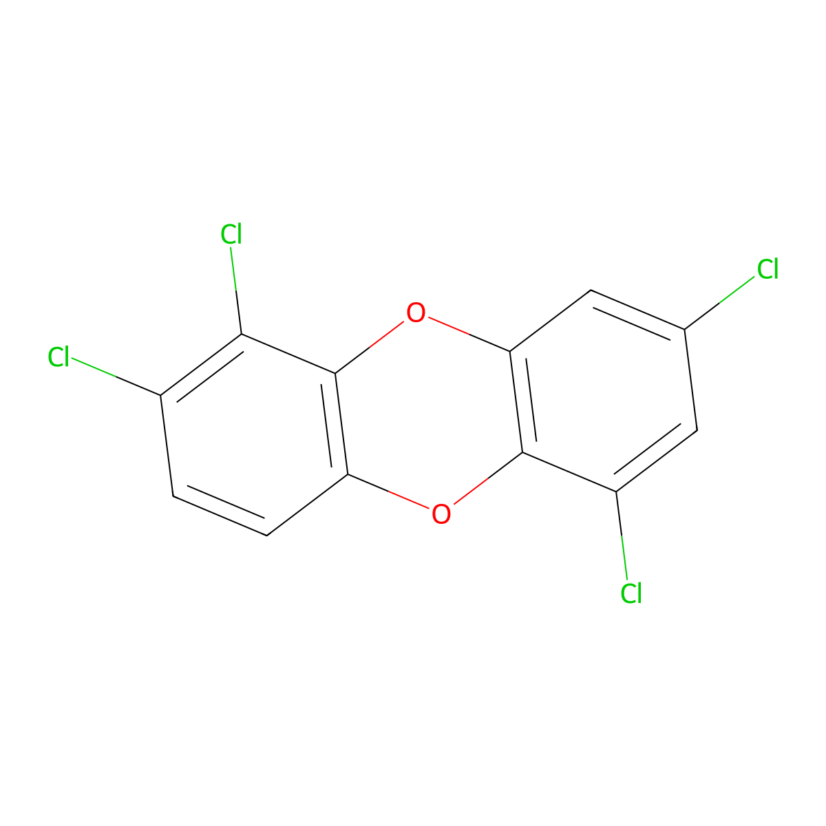 1,2,6,8-Tetrachlorodibenzo-p-dioxin molecular structure, CAS 67323-56-2
