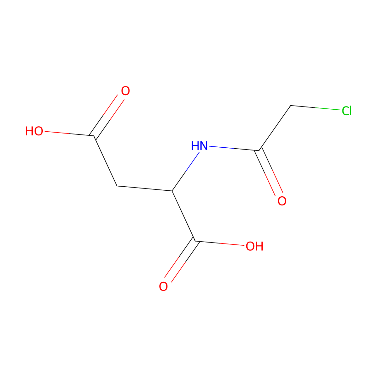 (2S)-2-[(chloroacetyl)amino]butanedioic acid molecular structure, CAS 67324-95-2