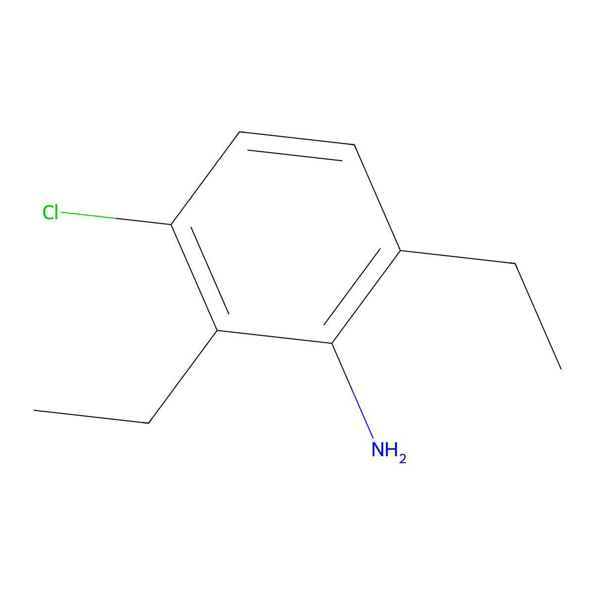 3-Chloro-2,6-diethylaniline molecular structure, CAS 67330-62-5