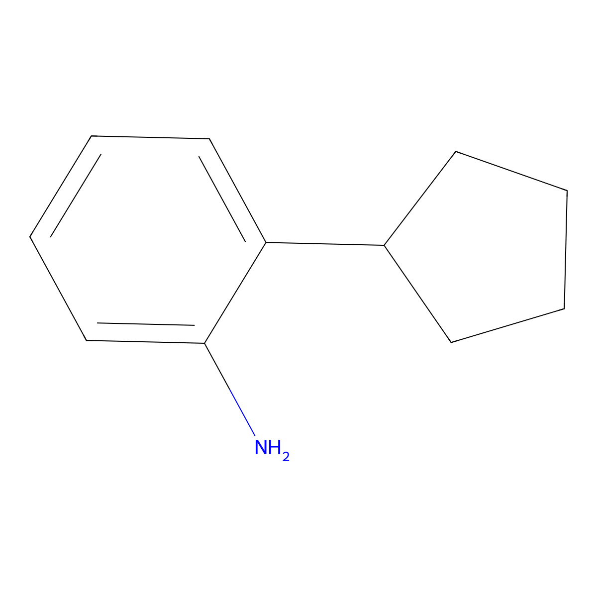 2-Cyclopentylaniline molecular structure, CAS 67330-66-9