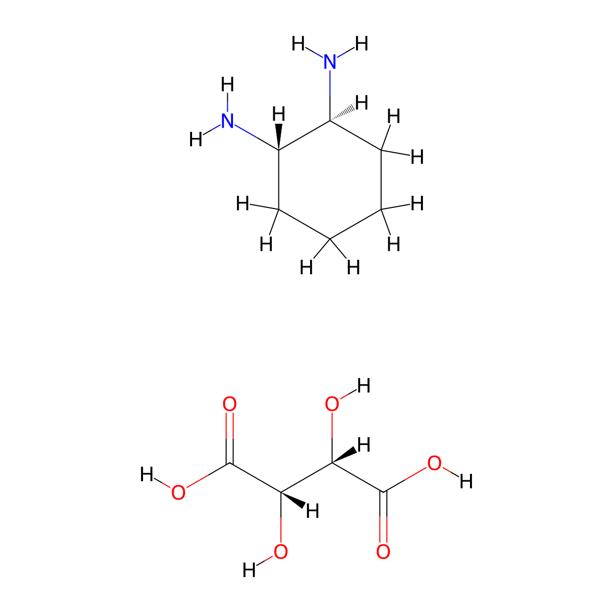 (1S,2S)-Cyclohexane-1,2-diamine (2S,3S)-2,3-dihydroxysuccinate molecular structure, CAS 67333-70-4