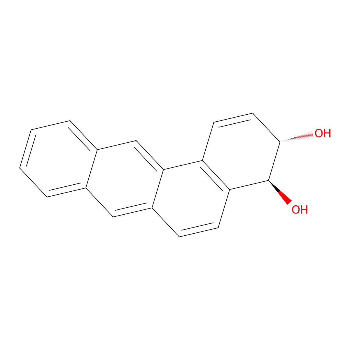 (+)-(3S,4S)-trans-3,4-Dihydro-3,4-dihydroxybenz(a)anthracene molecular structure, CAS 67335-43-7