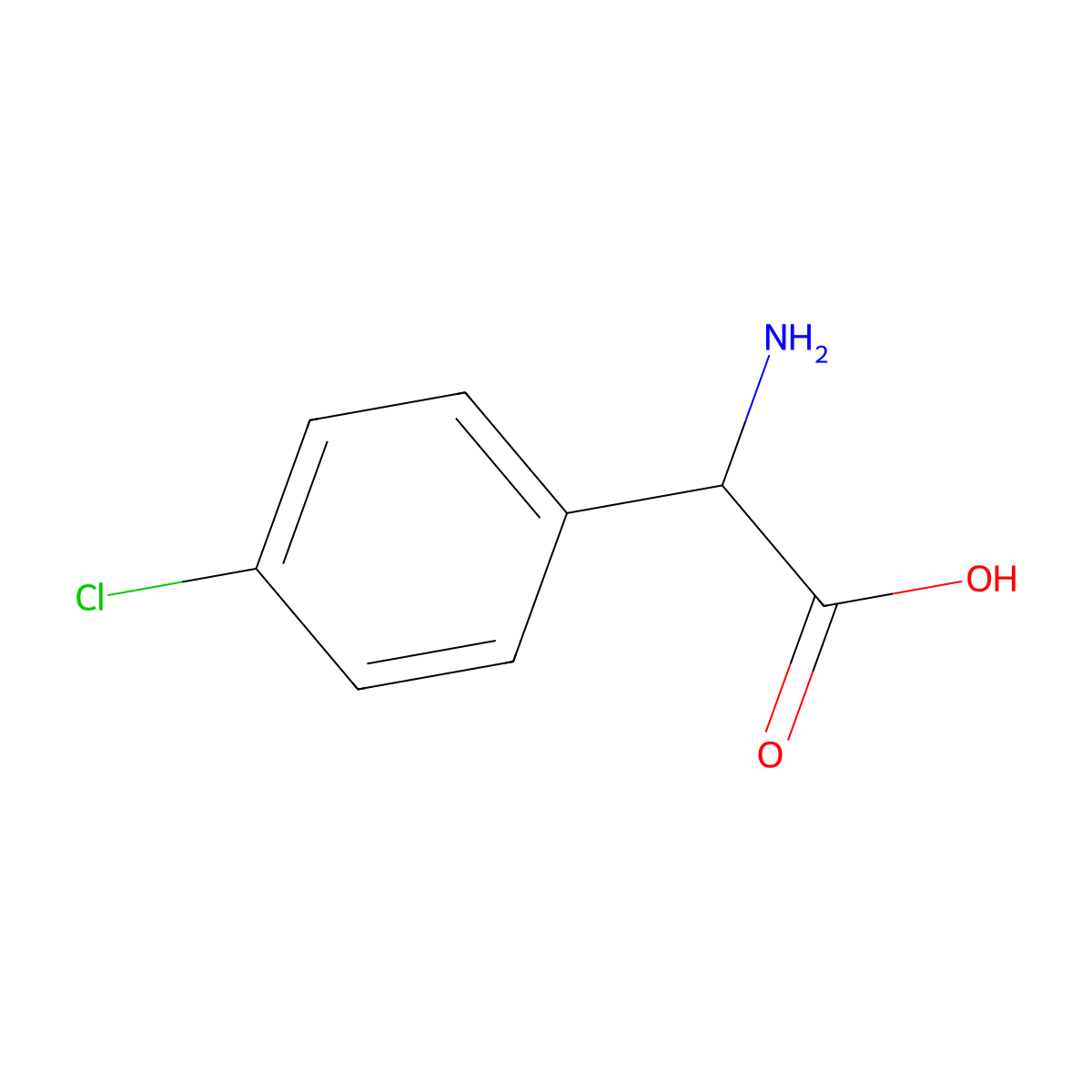 (2S)-2-amino-2-(4-chlorophenyl)acetic acid molecular structure, CAS 67336-19-0