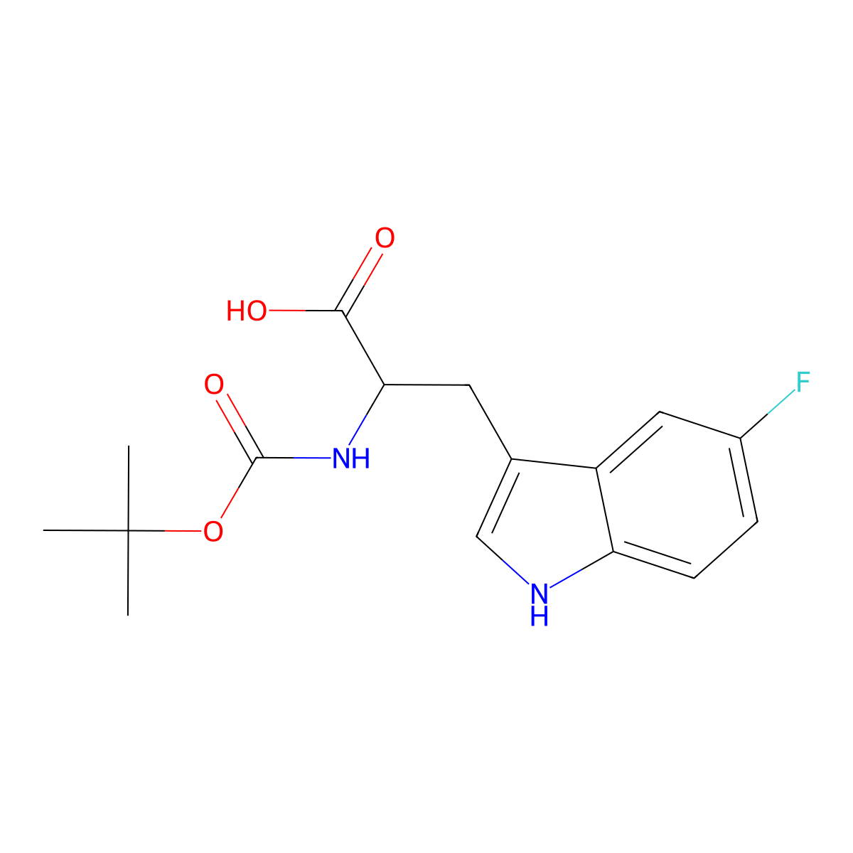 Boc-5-fluoro-DL-tryptophan molecular structure, CAS 67337-05-7