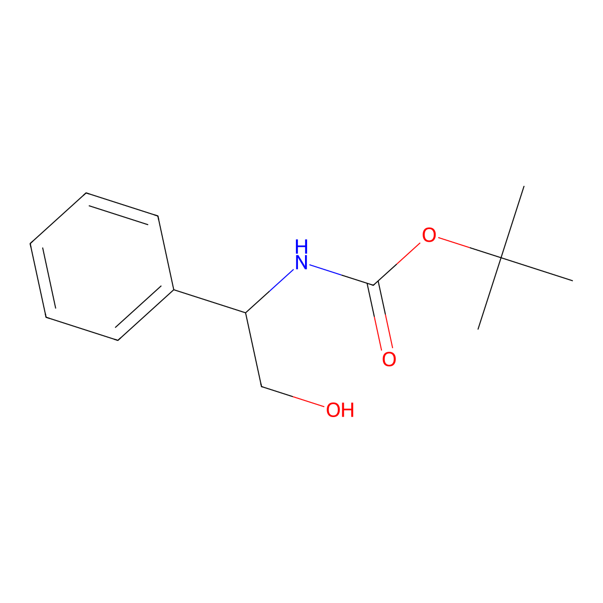 tert-Butyl (2-hydroxy-1-phenylethyl)carbamate molecular structure, CAS 67341-01-9