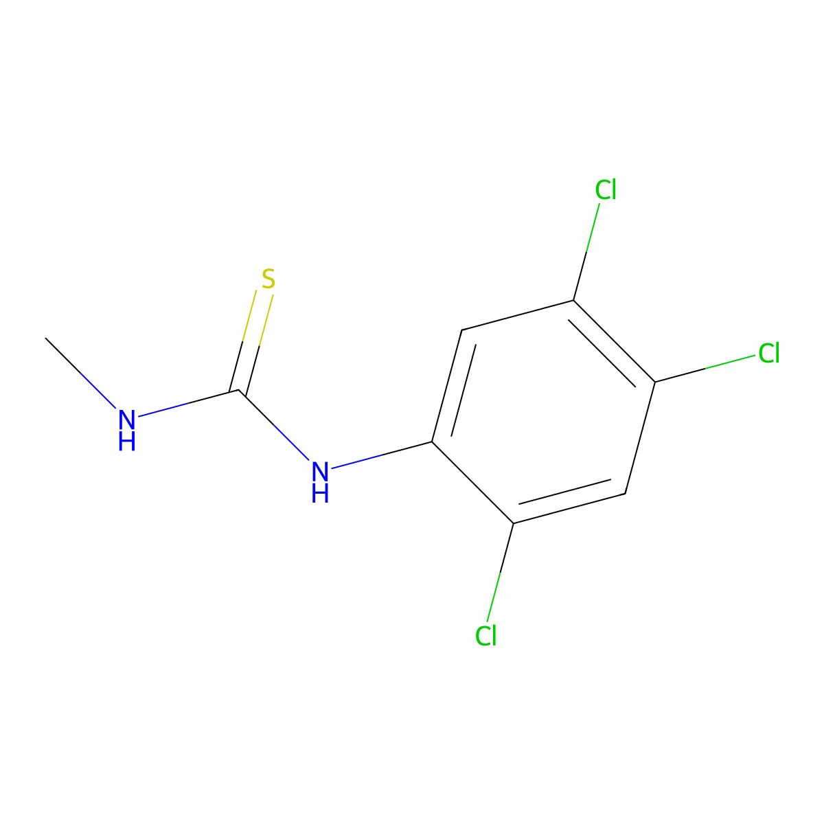 N-Methyl-N'-(2,4,5-trichlorophenyl)thiourea molecular structure, CAS 67341-34-8