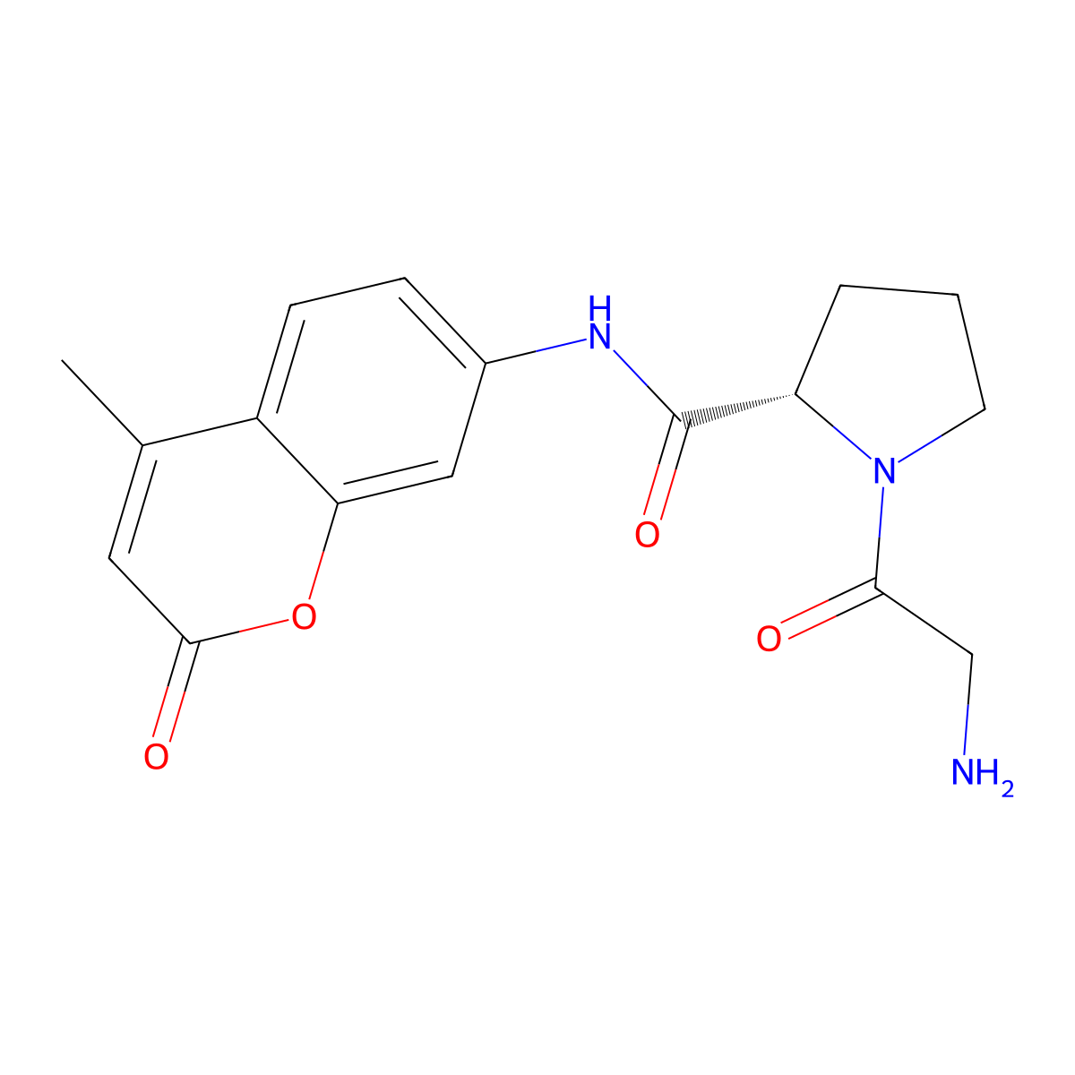 Glycylprolyl-4-methylcoumaryl-7-amide molecular structure, CAS 67341-40-6