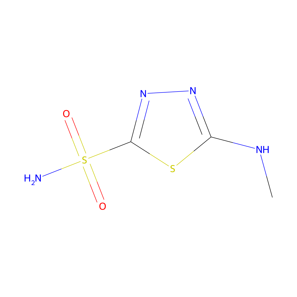 5-(Methylamino)-1,3,4-thiadiazole-2-sulfonamide molecular structure, CAS 67341-55-3