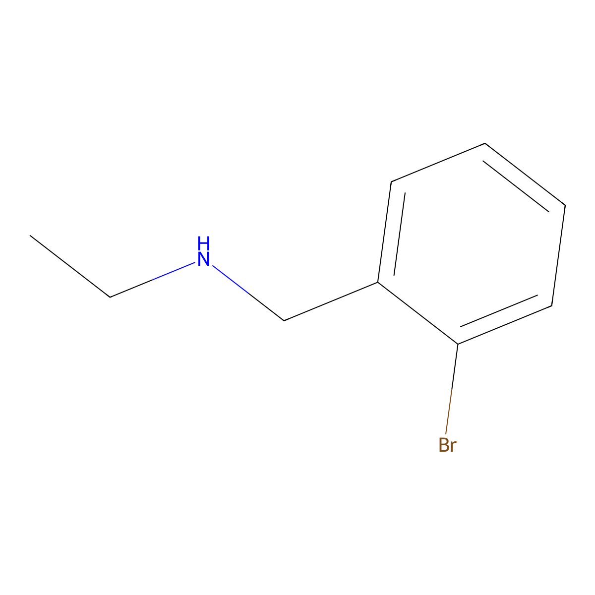 Benzenemethanamine, 2-bromo-N-ethyl- molecular structure, CAS 67342-74-9