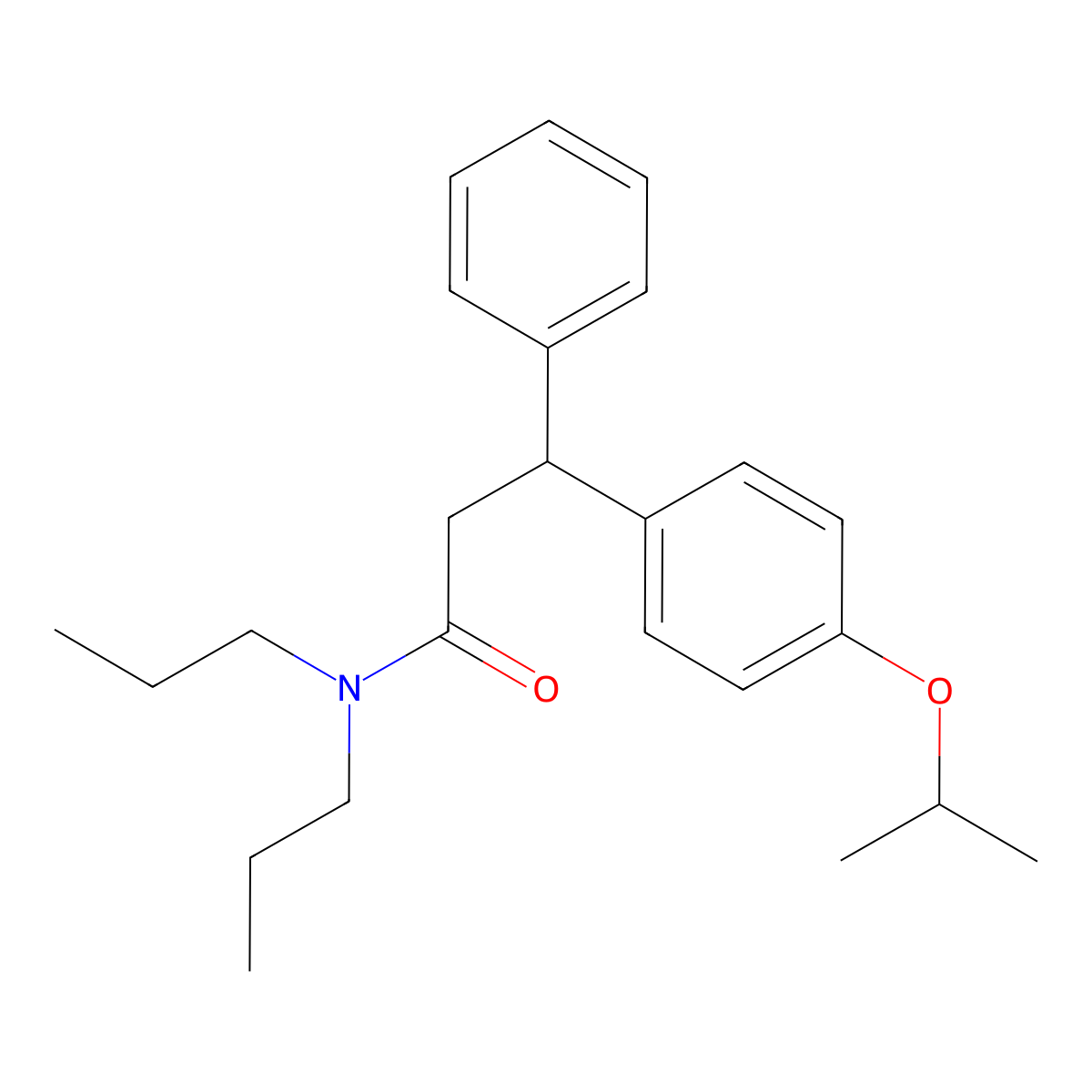 3-phenyl-3-(4-propan-2-yloxyphenyl)-N,N-dipropylpropanamide molecular structure, CAS 673435-79-5