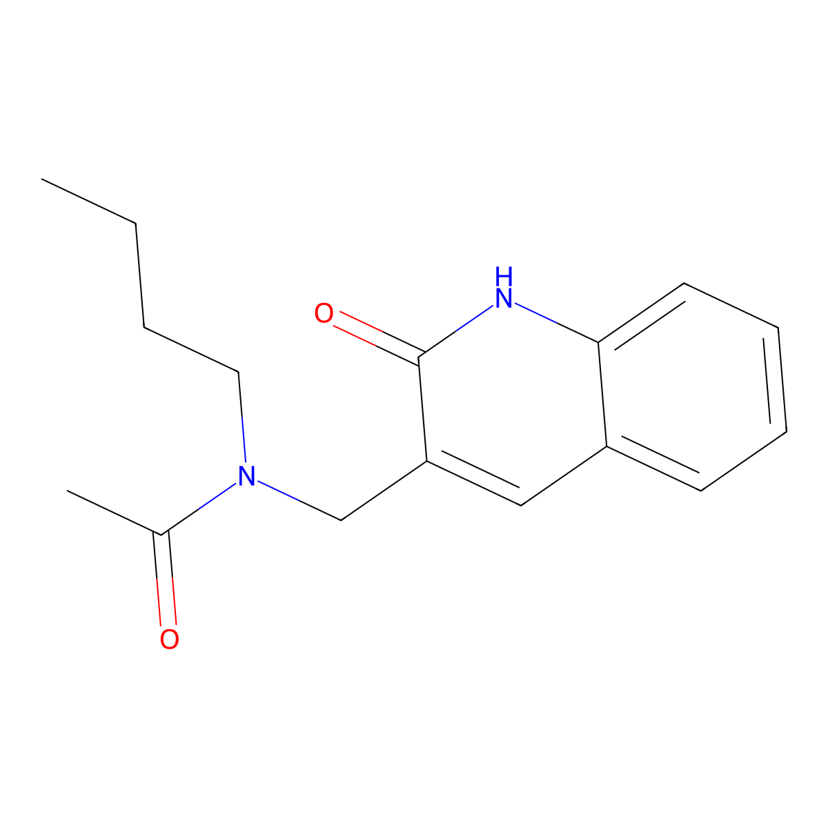N-butyl-N-[(2-oxo-1H-quinolin-3-yl)methyl]acetamide molecular structure, CAS 673436-68-5