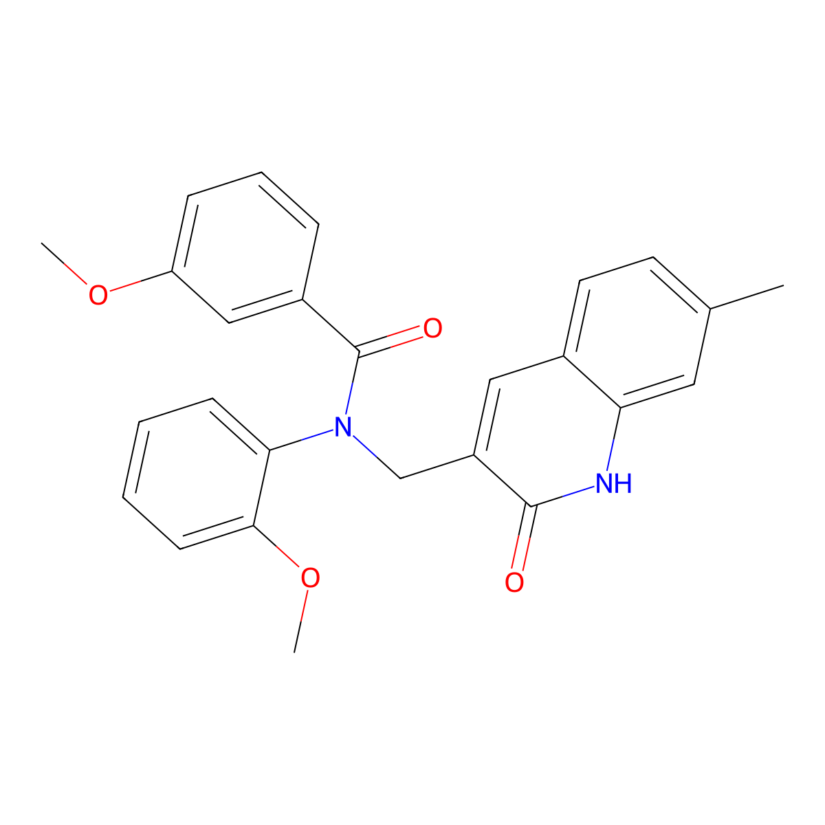 3-methoxy-N-(2-methoxyphenyl)-N-[(7-methyl-2-oxo-1H-quinolin-3-yl)methyl]benzamide molecular structure, CAS 673436-79-8