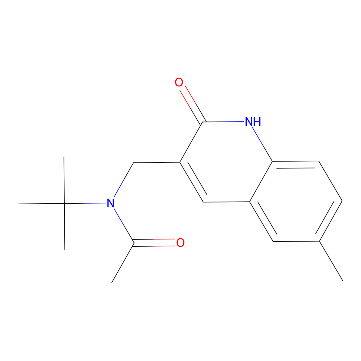 N-tert-butyl-N-[(6-methyl-2-oxo-1H-quinolin-3-yl)methyl]acetamide molecular structure, CAS 673438-22-7