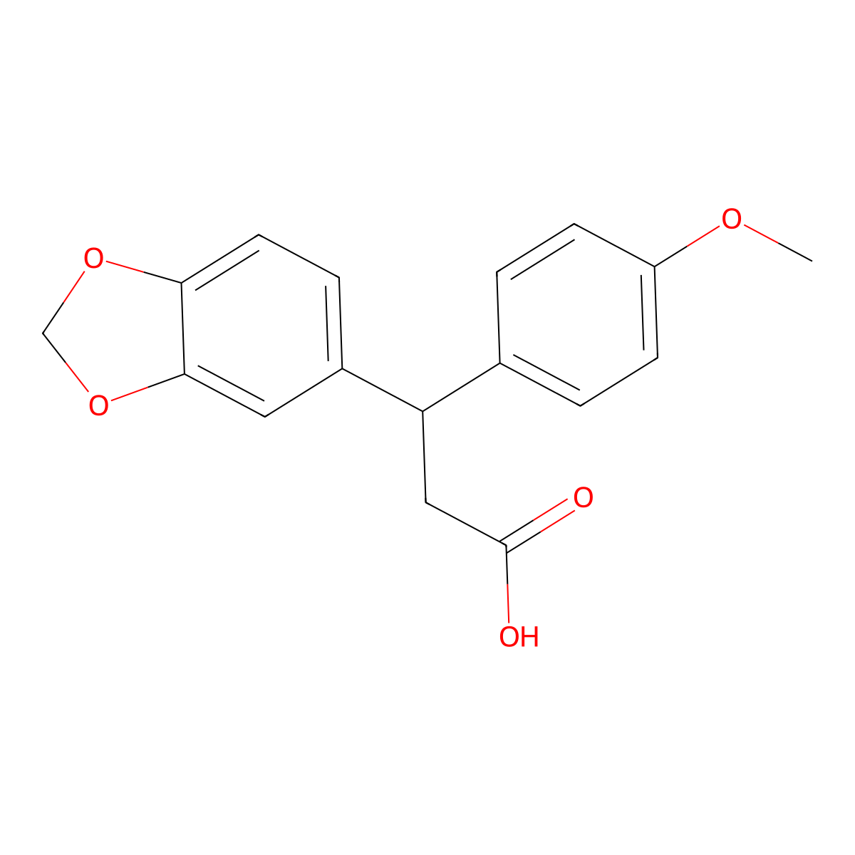 3-(1,3-Benzodioxol-5-yl)-3-(4-methoxyphenyl)propanoic acid molecular structure, CAS 673439-51-5