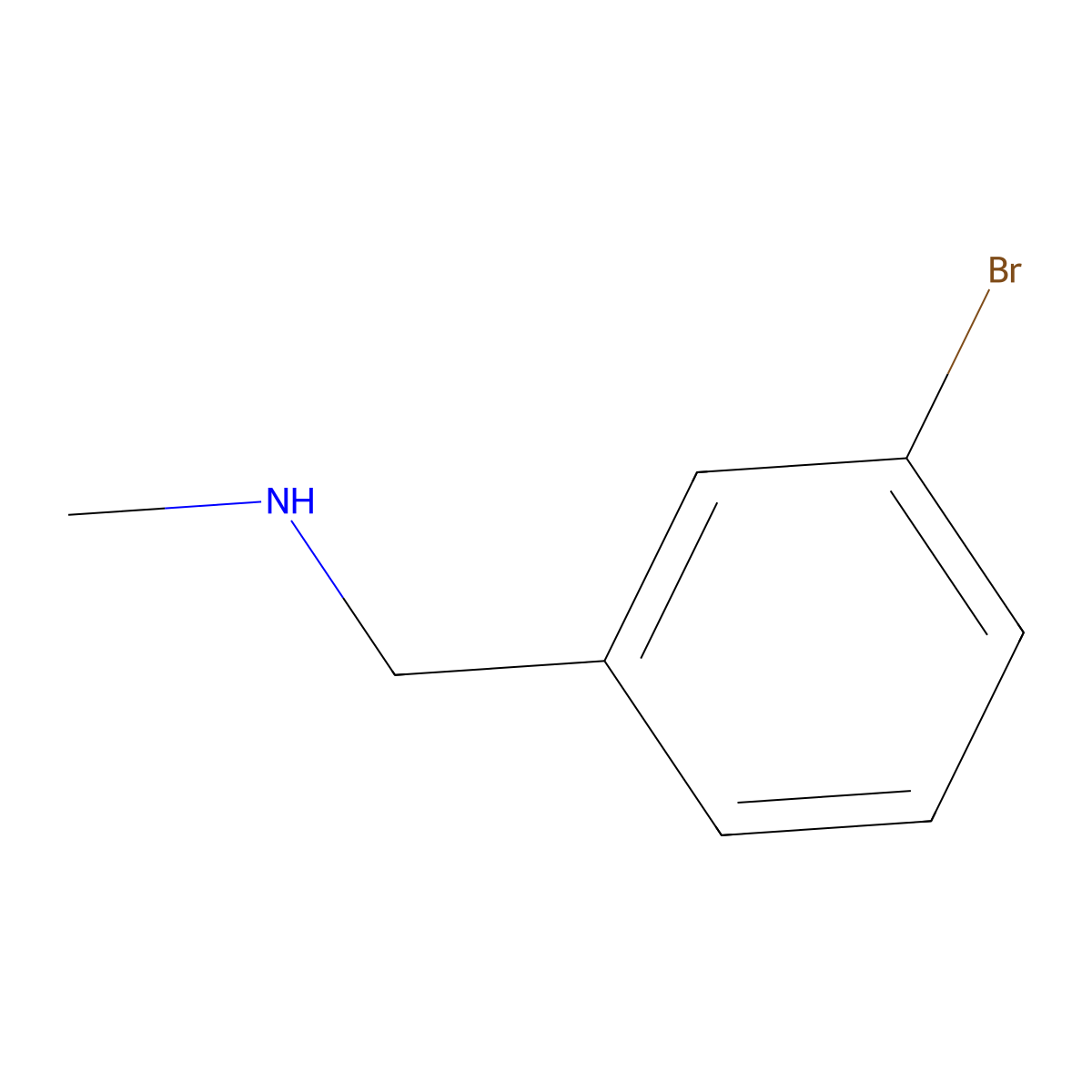 Benzenemethanamine, 3-bromo-N-methyl- molecular structure, CAS 67344-77-8