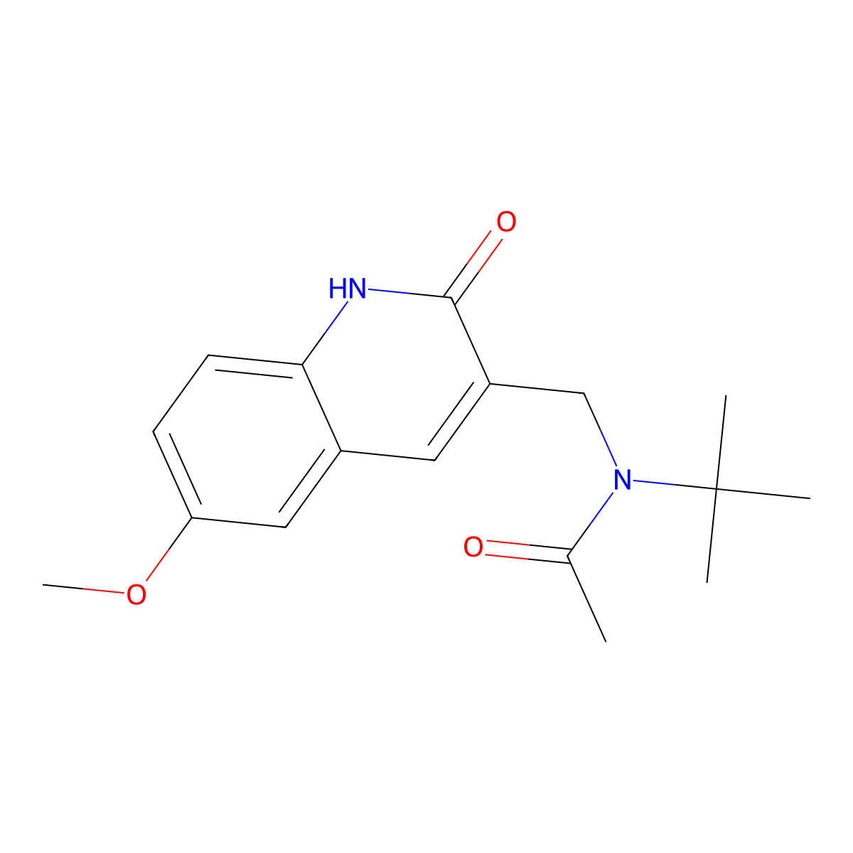 N-tert-butyl-N-[(6-methoxy-2-oxo-1H-quinolin-3-yl)methyl]acetamide molecular structure, CAS 673441-38-8