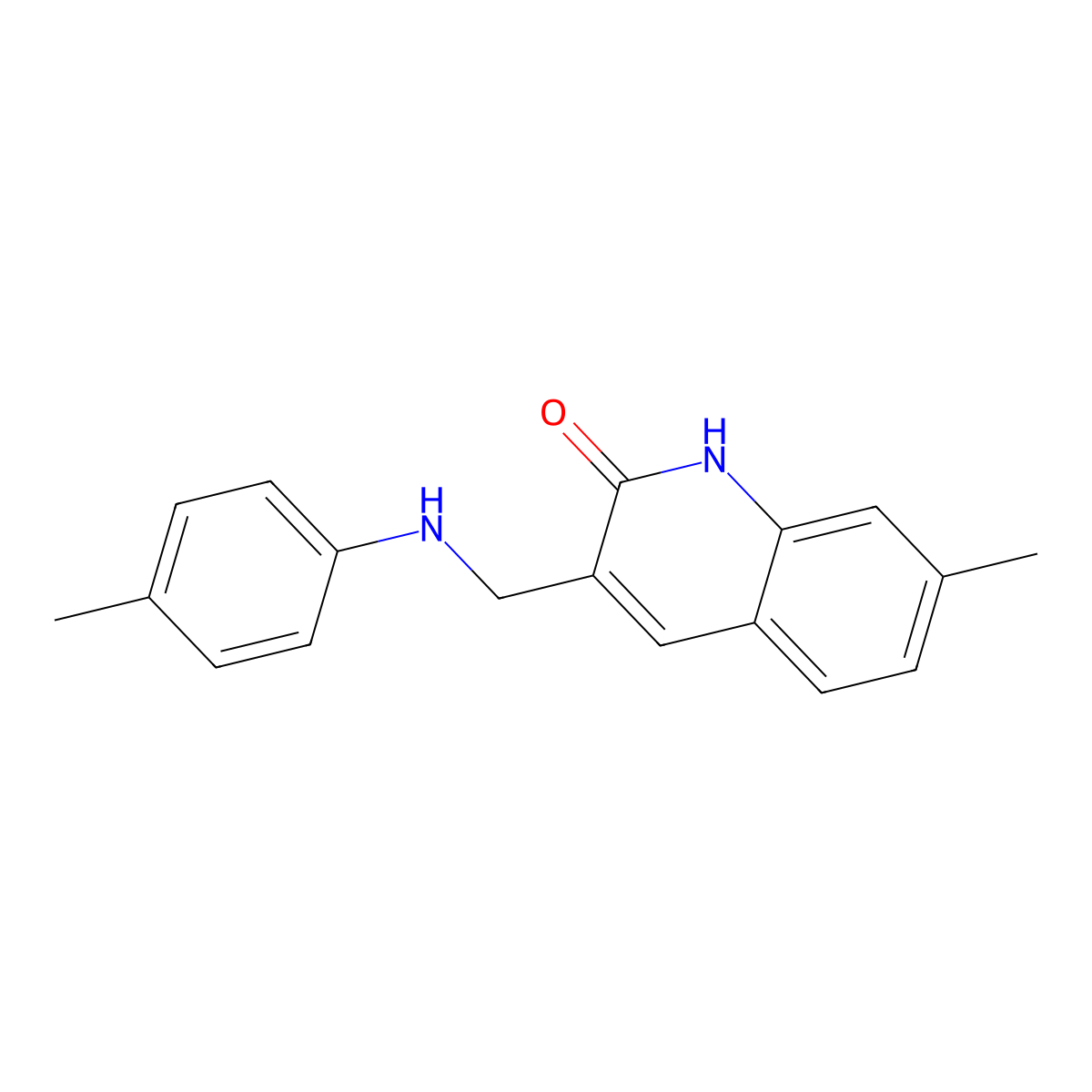 7-methyl-3-{[(4-methylphenyl)amino]methyl}quinolin-2(1H)-one molecular structure, CAS 673443-60-2
