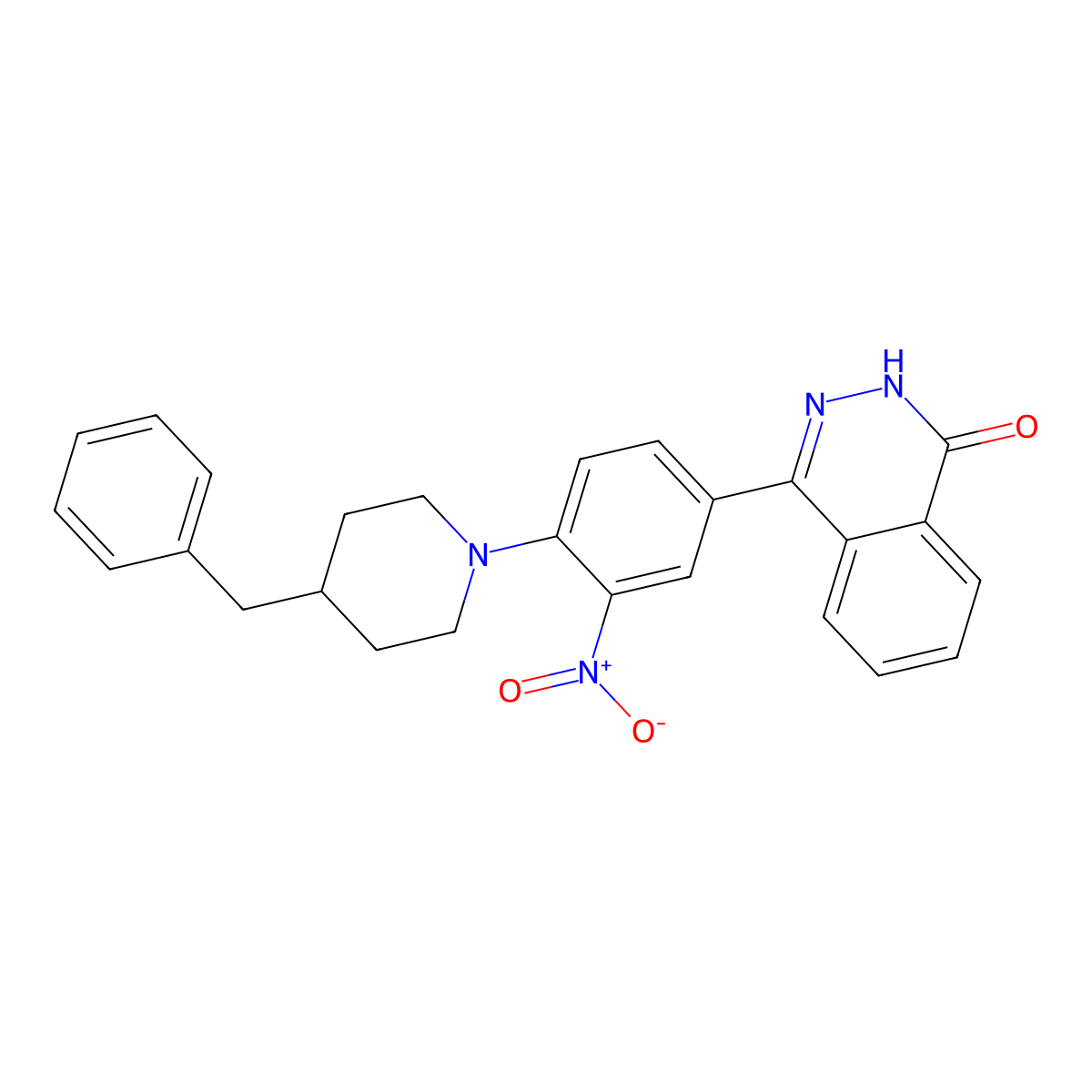 4-[4-(4-Benzylpiperidin-1-yl)-3-nitrophenyl]-1,2-dihydrophthalazin-1-one molecular structure, CAS 673444-00-3