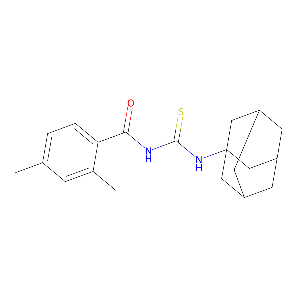 N-(1-adamantylcarbamothioyl)-2,4-dimethylbenzamide molecular structure, CAS 673444-25-2