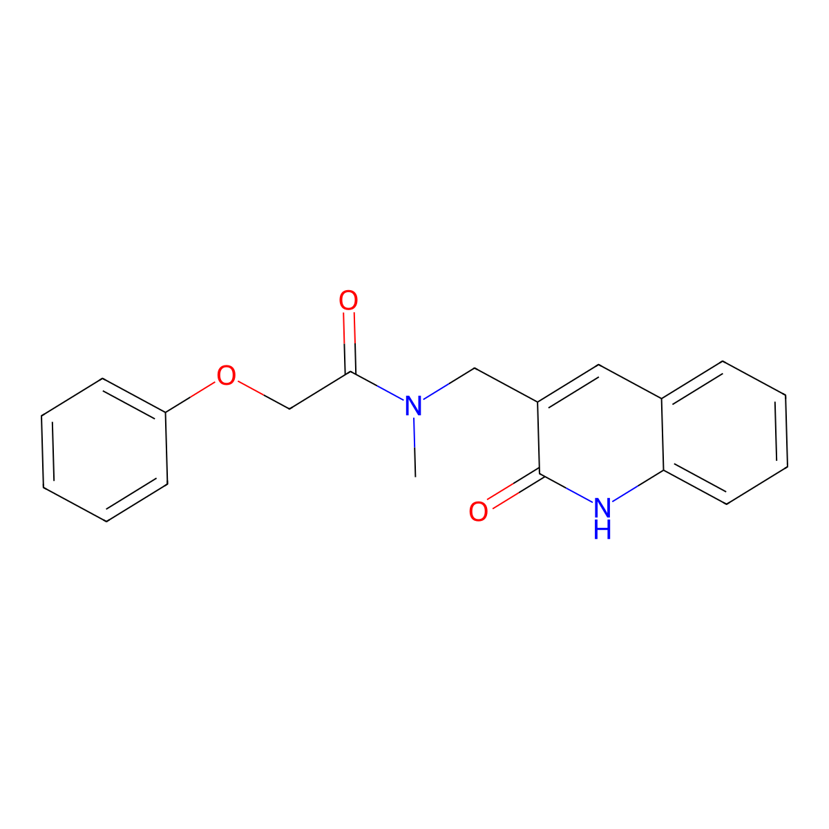 N-methyl-N-[(2-oxo-1H-quinolin-3-yl)methyl]-2-phenoxyacetamide molecular structure, CAS 673444-45-6