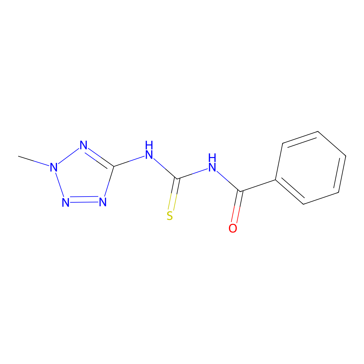 N-[(2-methyltetrazol-5-yl)carbamothioyl]benzamide molecular structure, CAS 673444-85-4