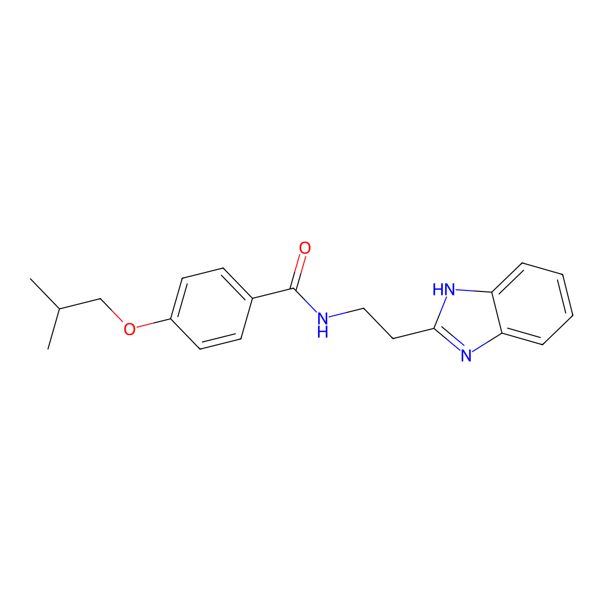 N-[2-(1H-benzimidazol-2-yl)ethyl]-4-(2-methylpropoxy)benzamide molecular structure, CAS 673445-08-4