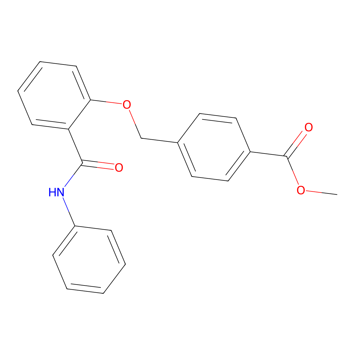 Methyl 4-[[2-(phenylcarbamoyl)phenoxy]methyl]benzoate molecular structure, CAS 673445-12-0