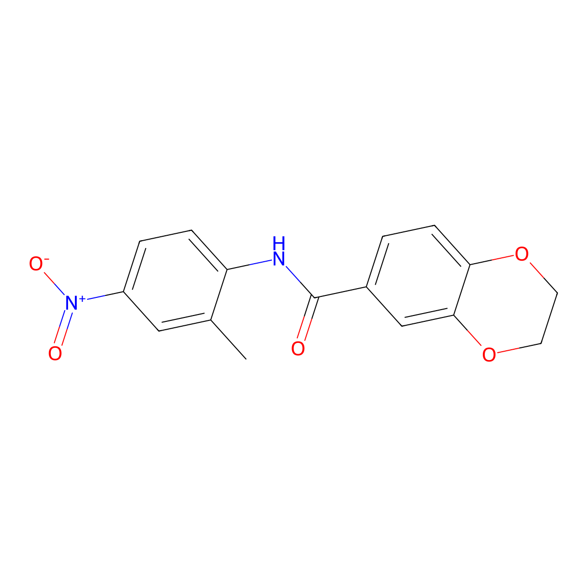 N-(2-methyl-4-nitrophenyl)-2,3-dihydro-1,4-benzodioxine-6-carboxamide molecular structure, CAS 673448-95-8