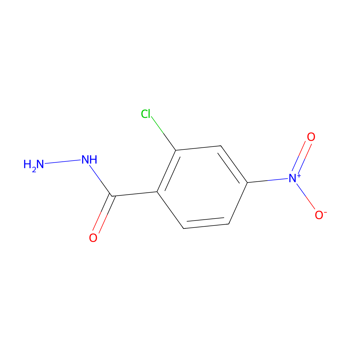 2-Chloro-4-nitrobenzhydrazide molecular structure, CAS 67345-78-2