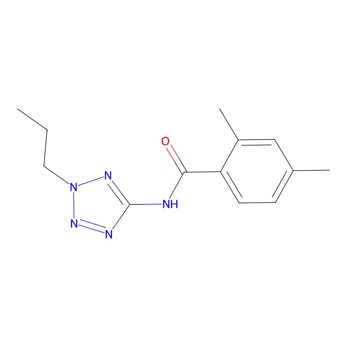 2,4-dimethyl-N-(2-propyltetrazol-5-yl)benzamide molecular structure, CAS 673454-22-3