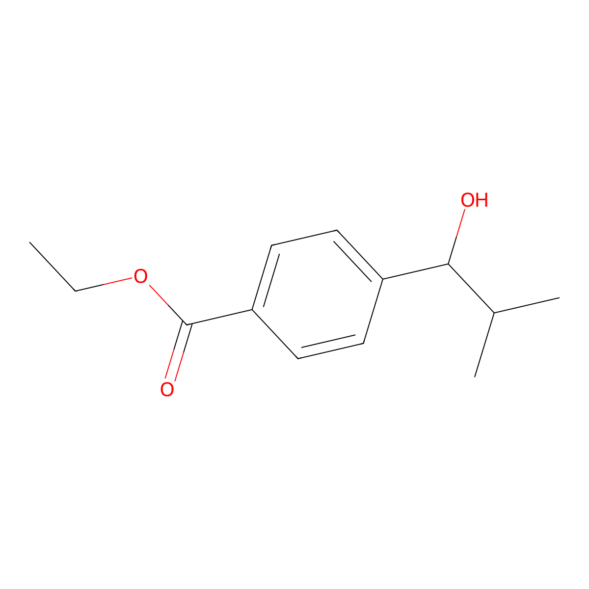 Ethyl 4-(1-hydroxy-2-methylpropyl)benzoate molecular structure, CAS 673457-98-2