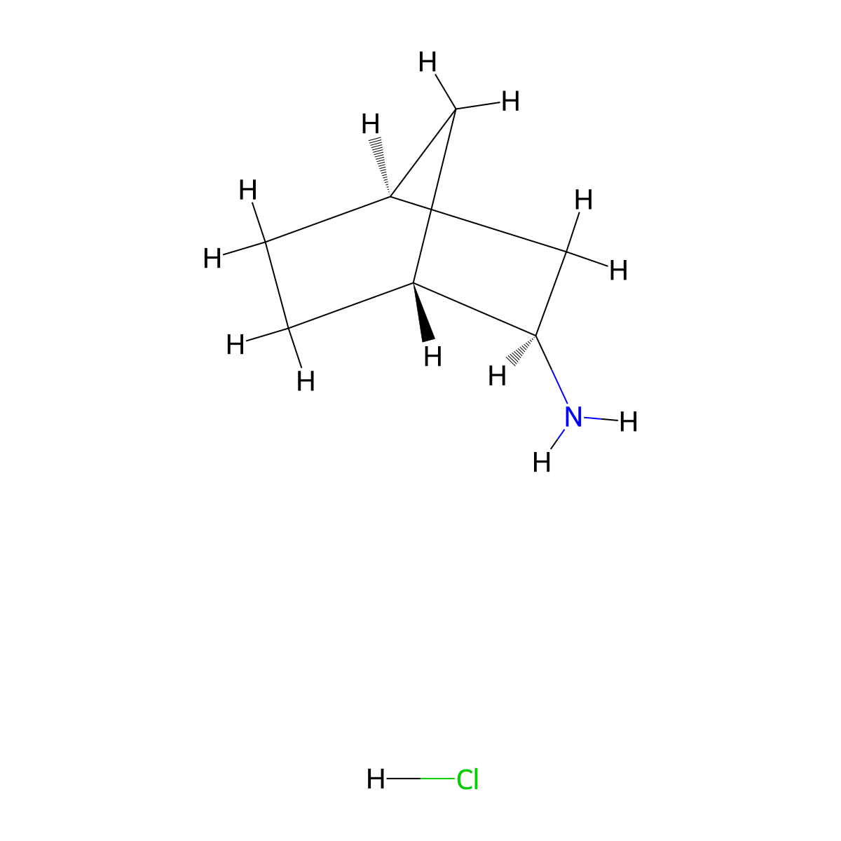 (1R,2R,4S)-Bicyclo[2.2.1]heptan-2-amine hydrochloride molecular structure, CAS 673459-33-1