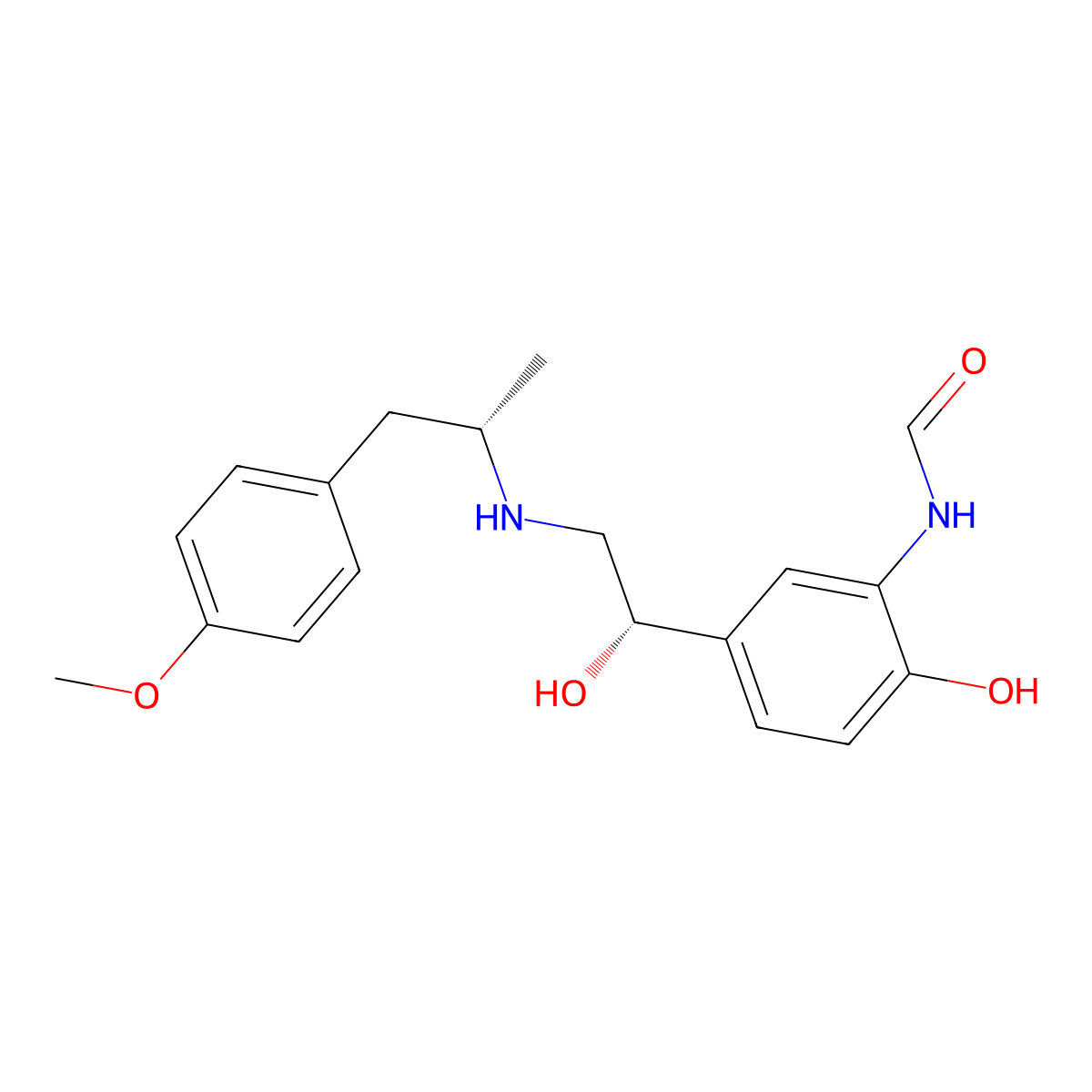 (+)-Formoterol molecular structure, CAS 67346-48-9