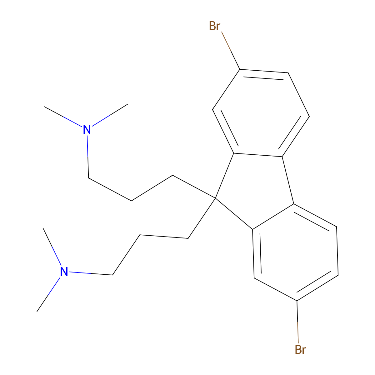 3,3'-(2,7-Dibromo-9H-fluorene-9,9-diyl)bis(N,N-dimethylpropan-1-amine) molecular structure, CAS 673474-73-2