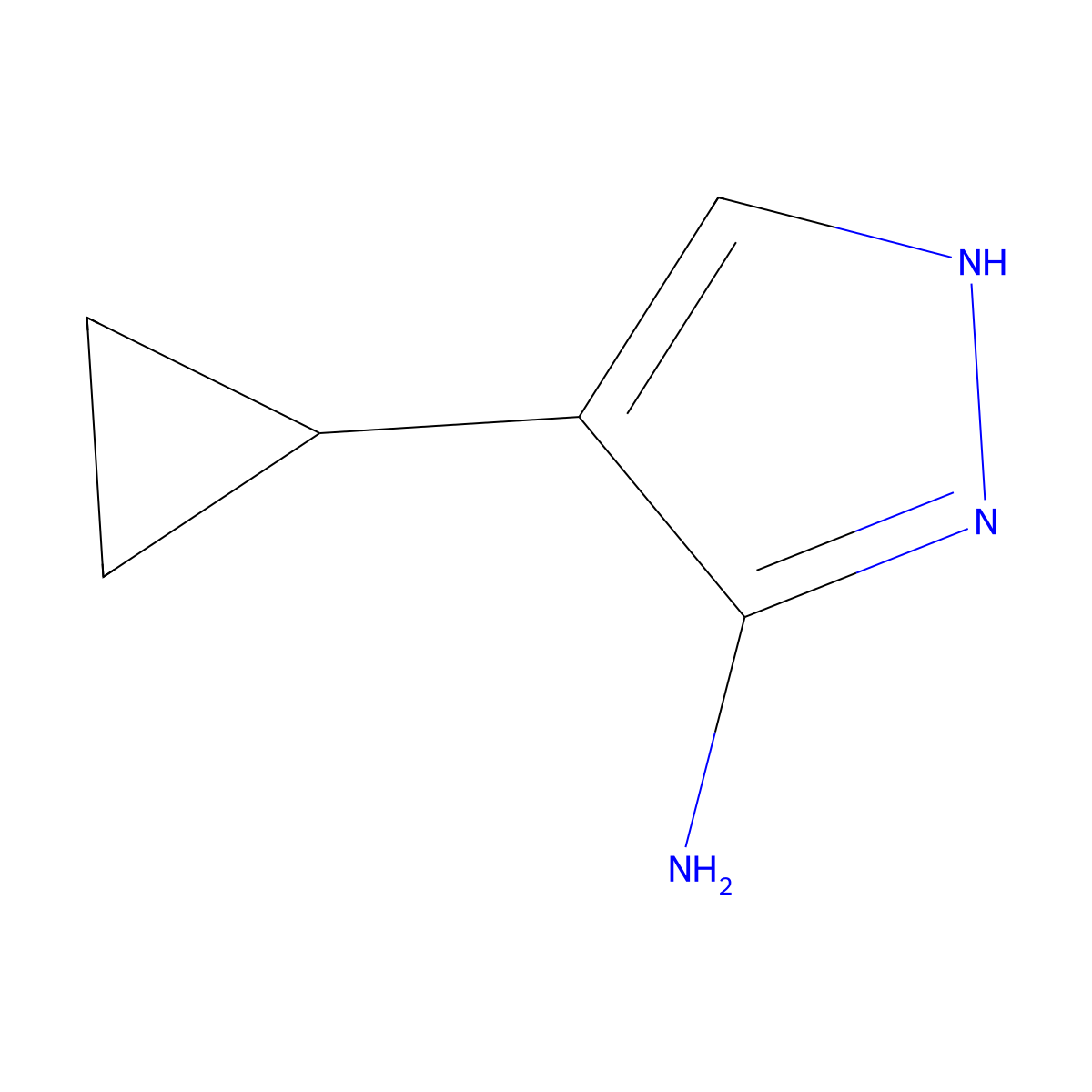 4-cyclopropyl-1H-pyrazol-3-amine molecular structure, CAS 673475-74-6