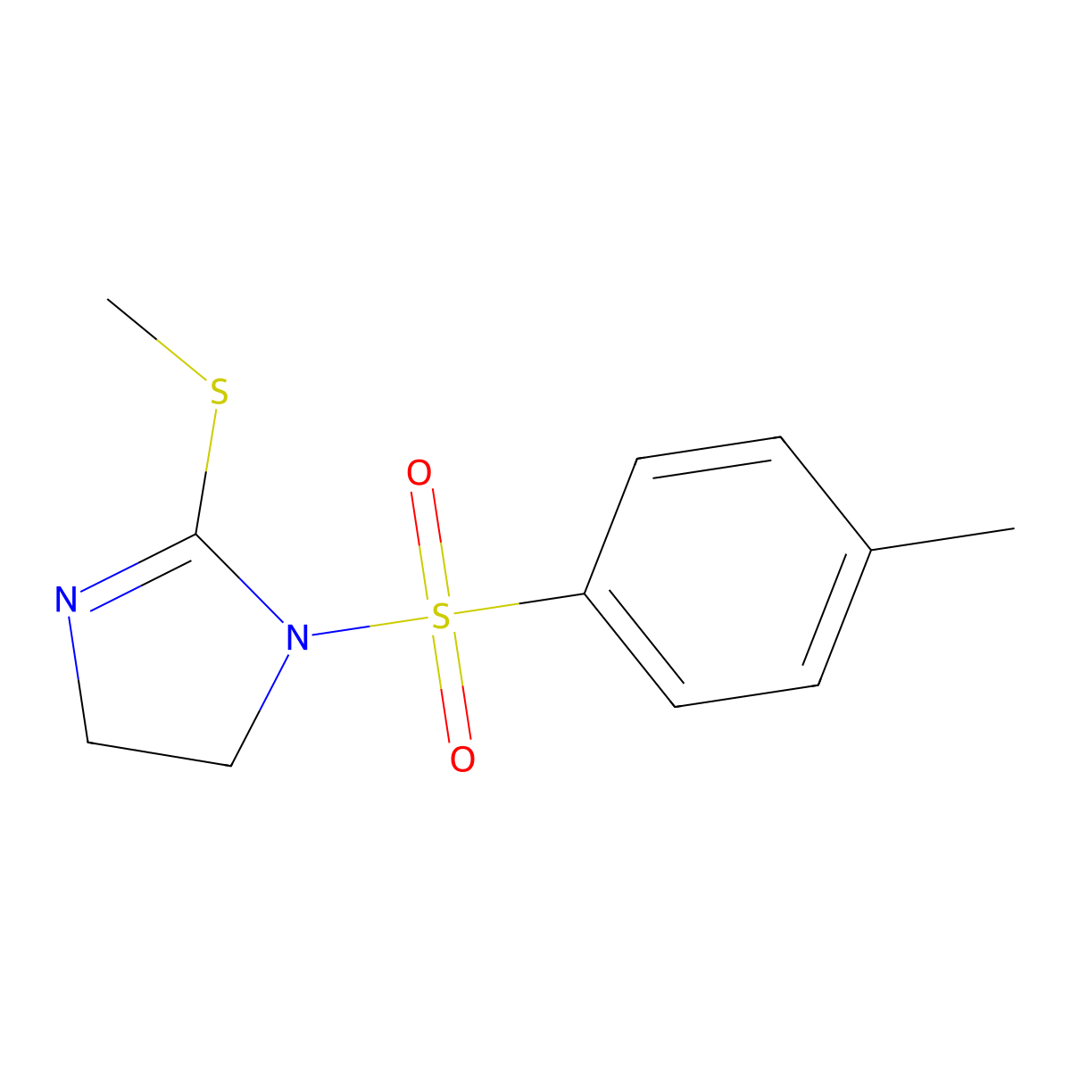 1-[(4-methylphenyl)sulfonyl]-2-(methylthio)-4,5-dihydro-1H-imidazole molecular structure, CAS 673476-73-8