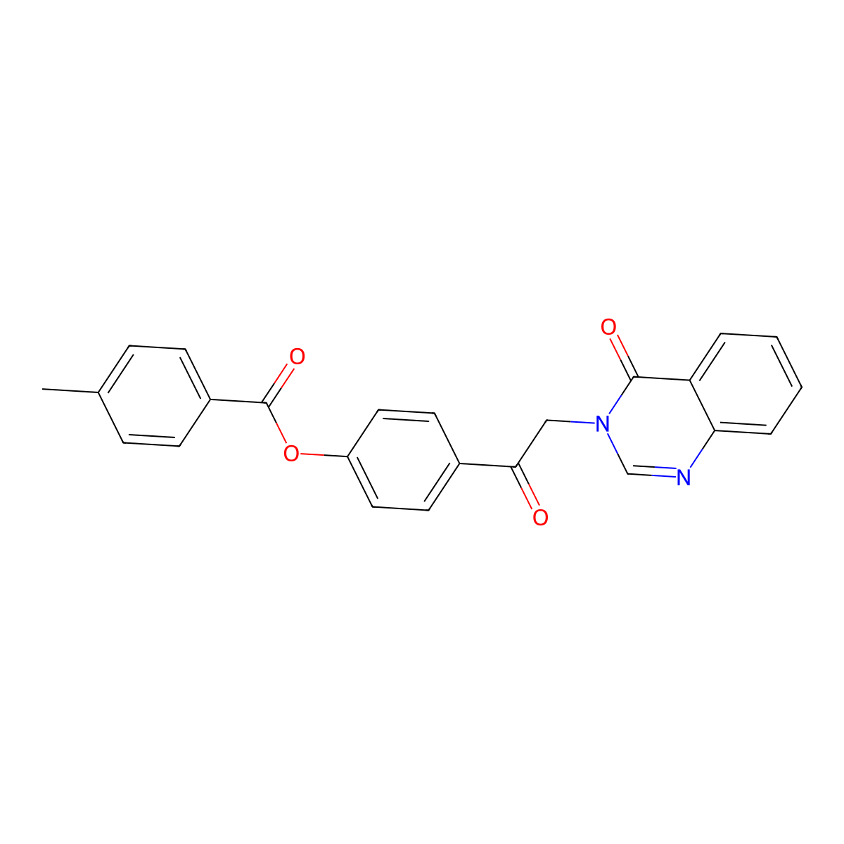 4-[(4-oxoquinazolin-3(4H)-yl)acetyl]phenyl 4-methylbenzoate molecular structure, CAS 673489-19-5