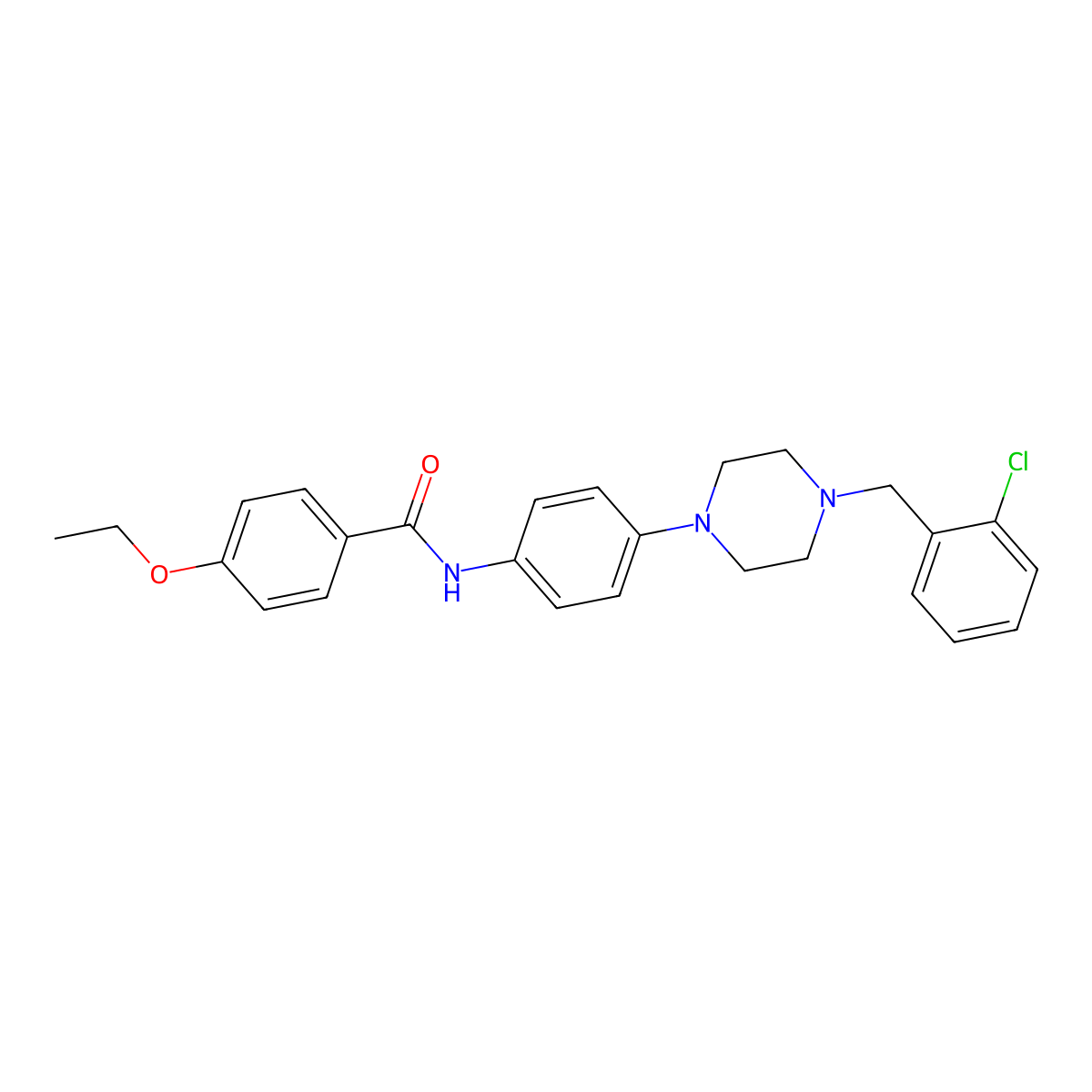 N-[4-[4-[(2-chlorophenyl)methyl]piperazin-1-yl]phenyl]-4-ethoxybenzamide molecular structure, CAS 673489-58-2