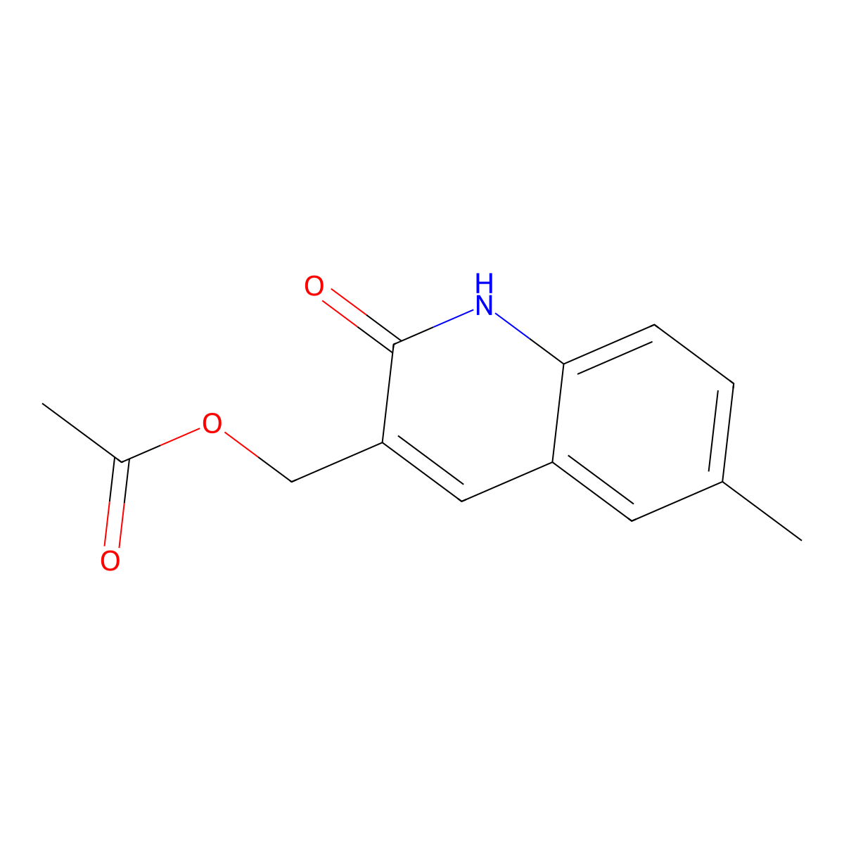 (6-methyl-2-oxo-1H-quinolin-3-yl)methyl acetate molecular structure, CAS 673489-84-4