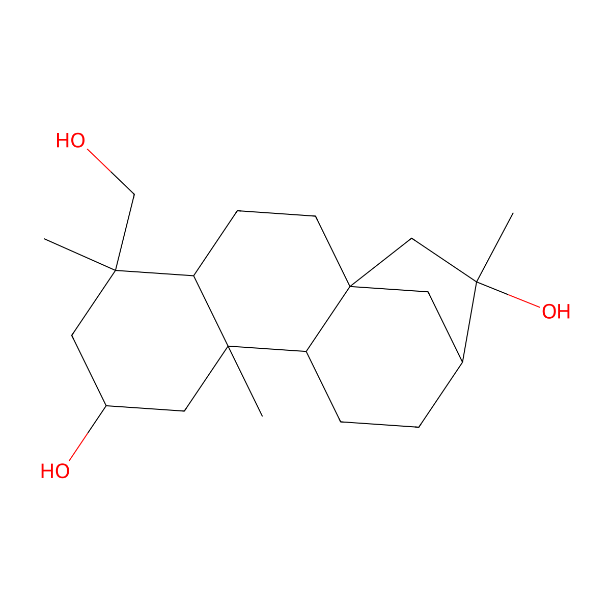 5-(Hydroxymethyl)-5,9,14-trimethyltetracyclo[11.2.1.01,10.04,9]hexadecane-7,14-diol molecular structure, CAS 67349-43-3