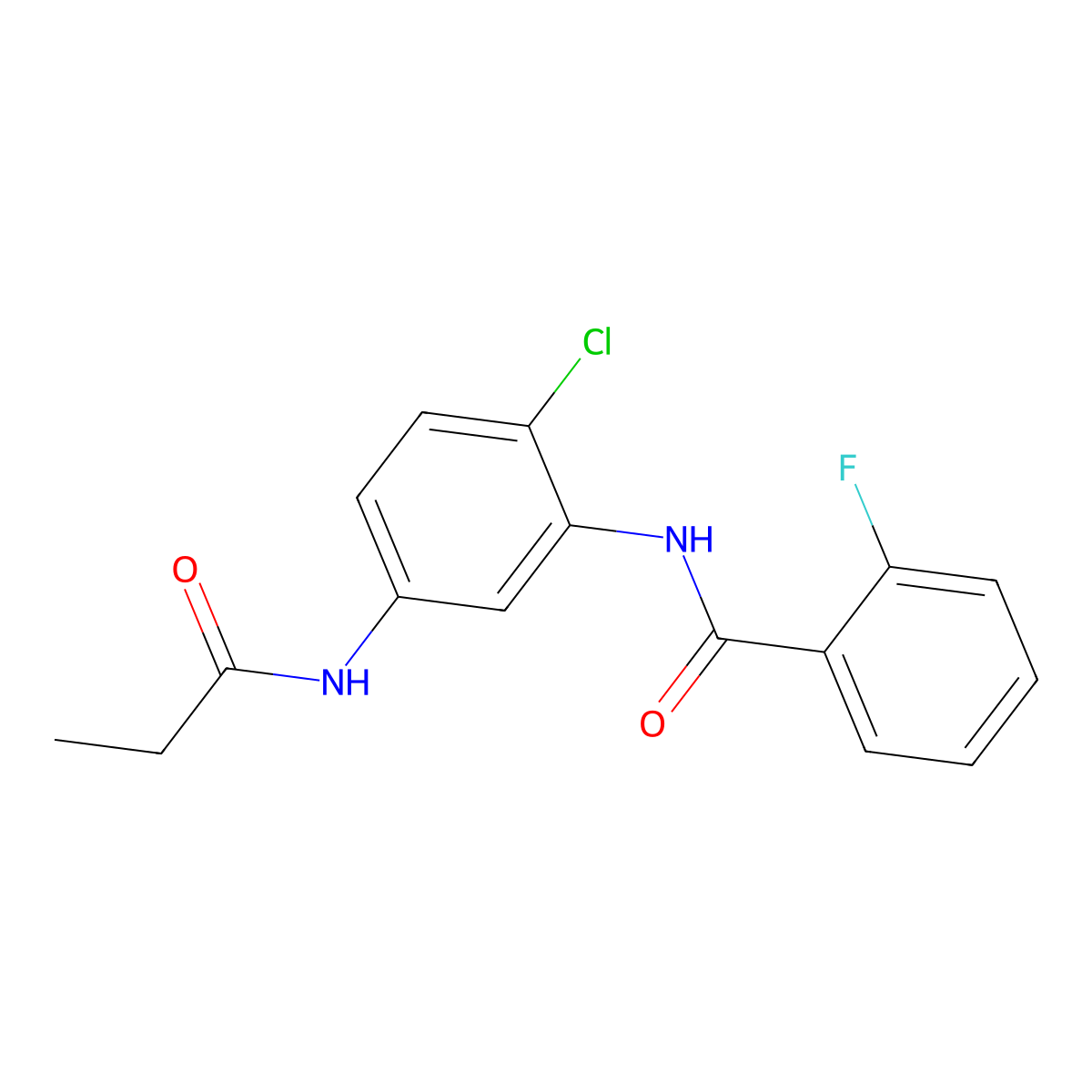 N-[2-chloro-5-(propanoylamino)phenyl]-2-fluorobenzamide molecular structure, CAS 673490-23-8